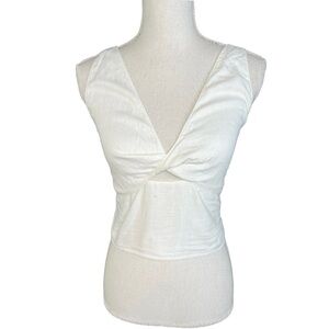 NWT Miami For Francesca’s White Front Tie Top soft girl western coastal …